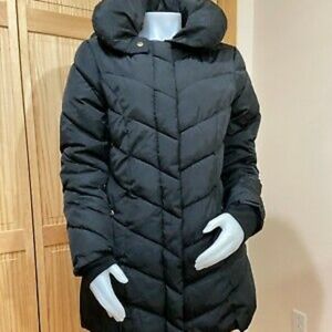 STEVE MADDEN Womens Chevron Quilted Mid-Length Puffer Coat